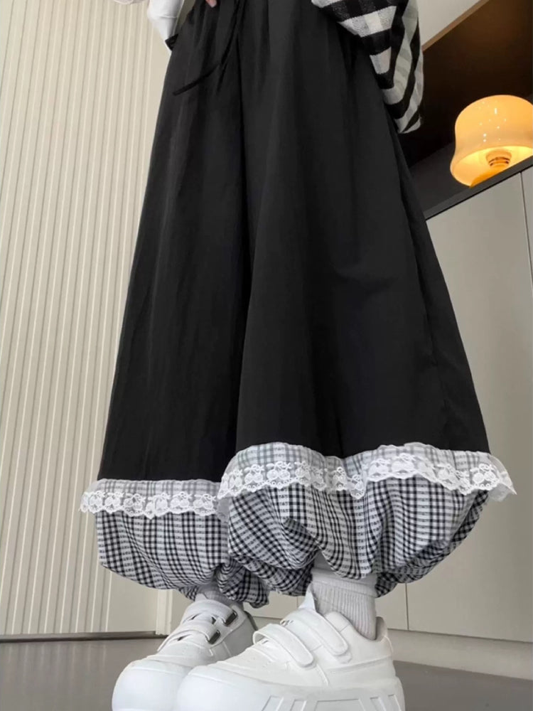 Milk Bloom Gingham Bubble Pants-ntbhshop