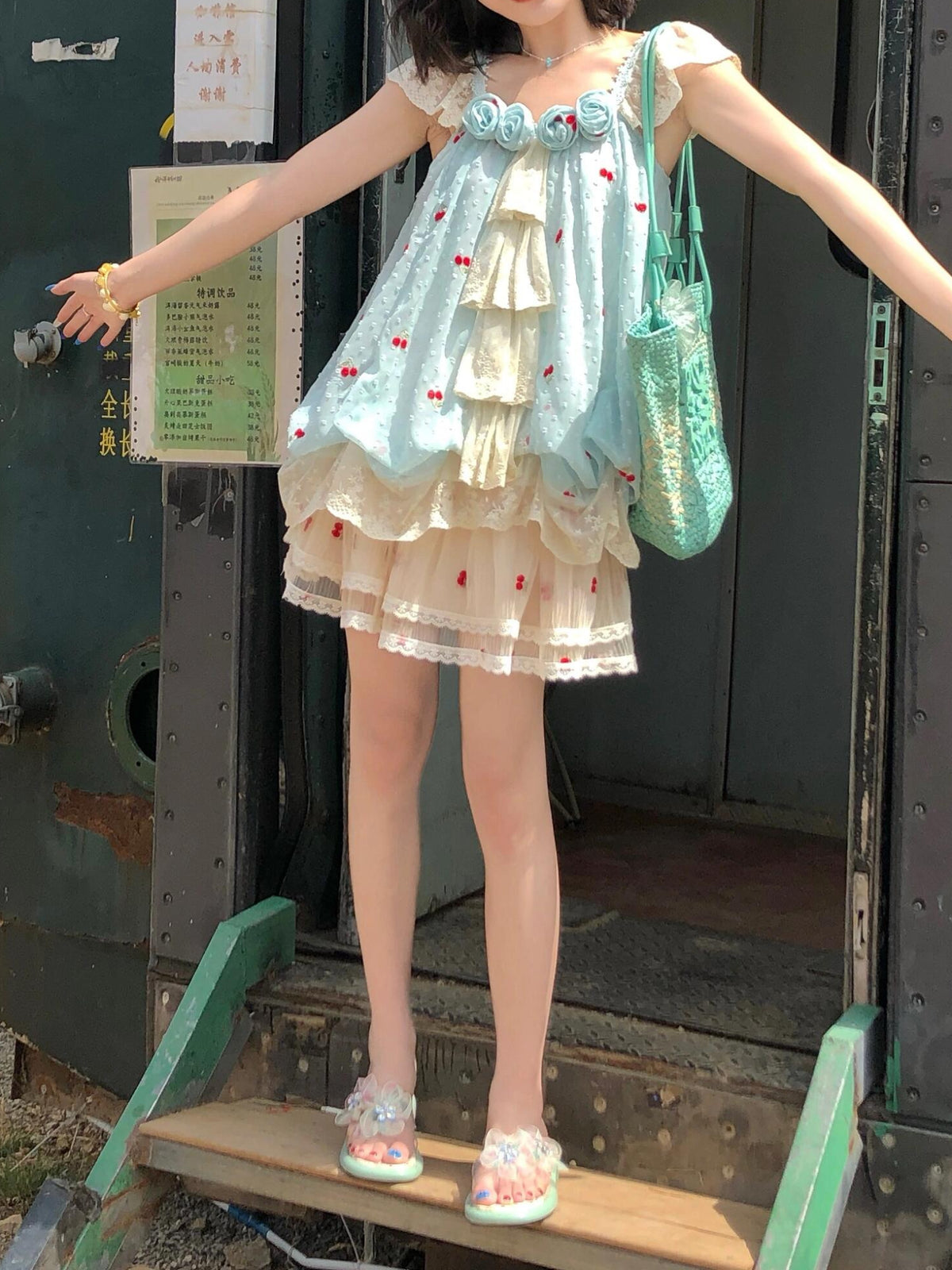 Cherry Meringue Mesh Skirts-Bottoms-ntbhshop