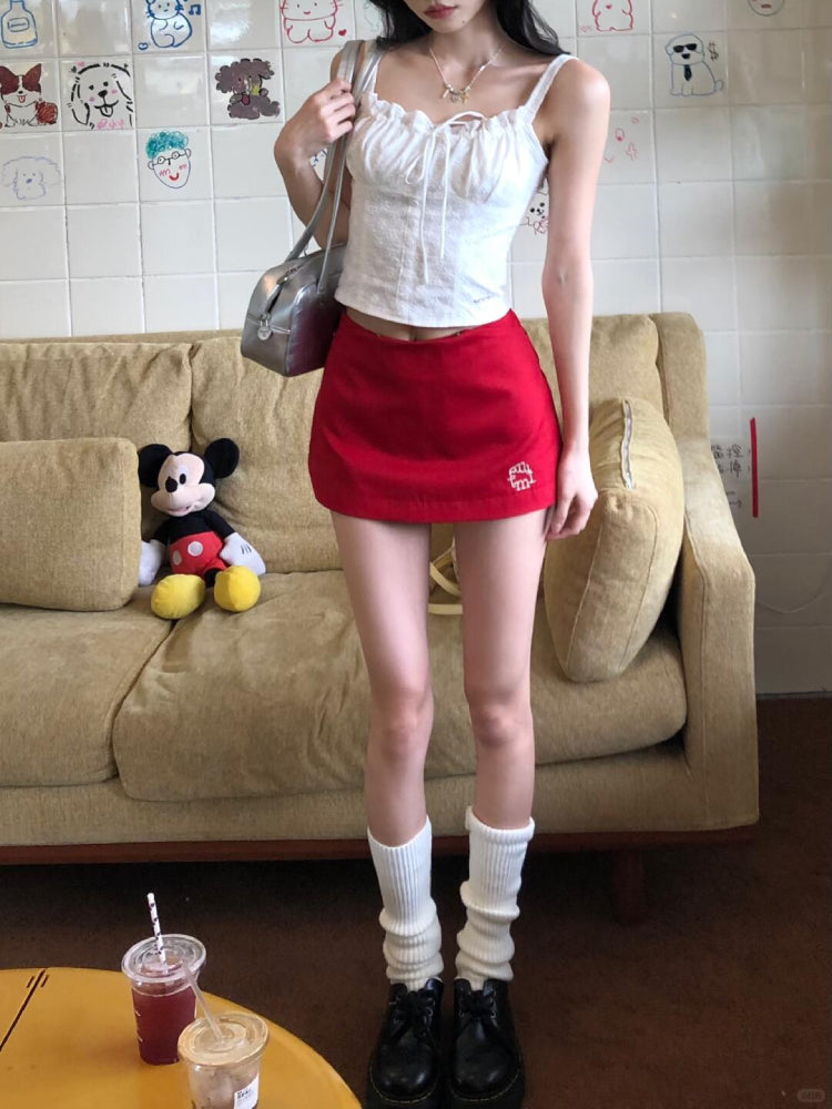 Statement Embroidered Mini Skirts-ntbhshop