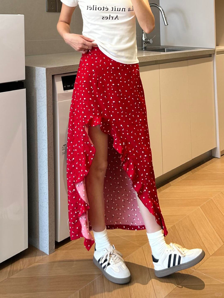 Crimson Bloom Fishtail Skirt-ntbhshop