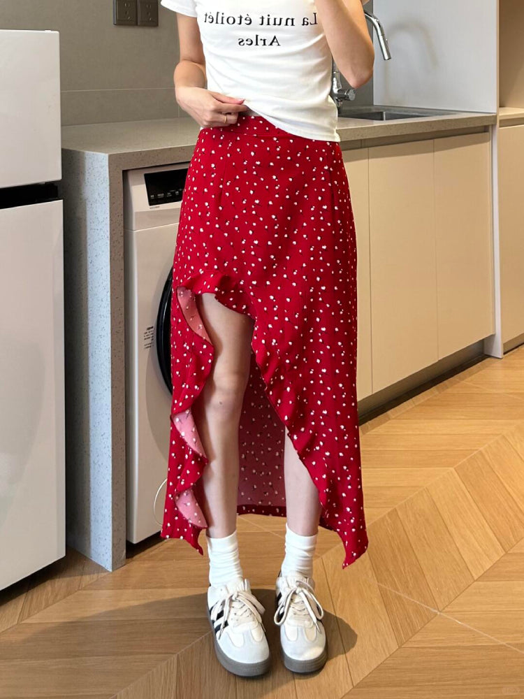 Crimson Bloom Fishtail Skirt-ntbhshop