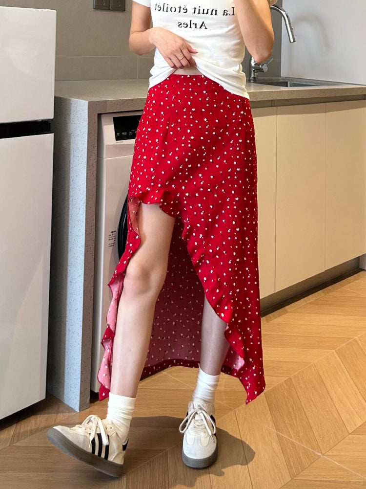 Crimson Bloom Fishtail Skirt-ntbhshop