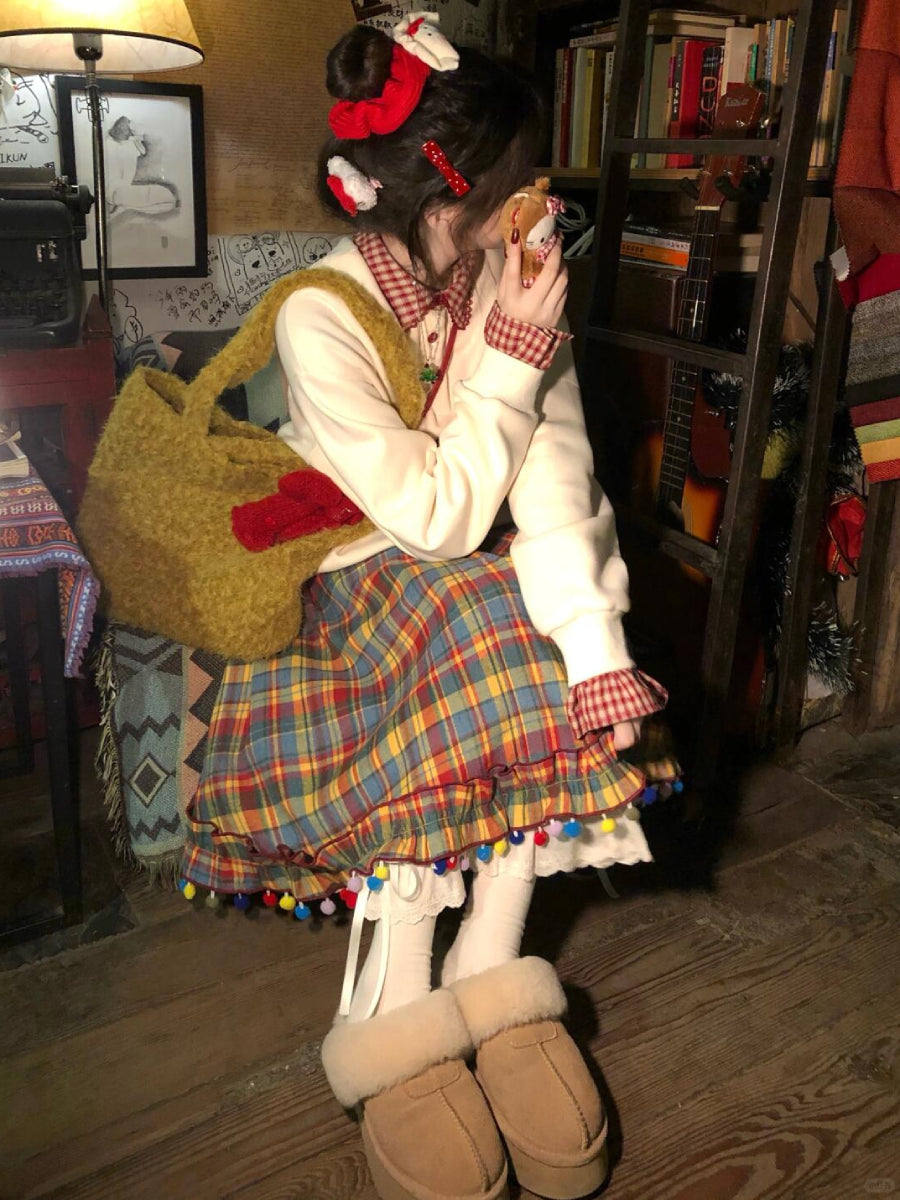 Jingle Jelly Pompom Skirt-Bottoms-ntbhshop