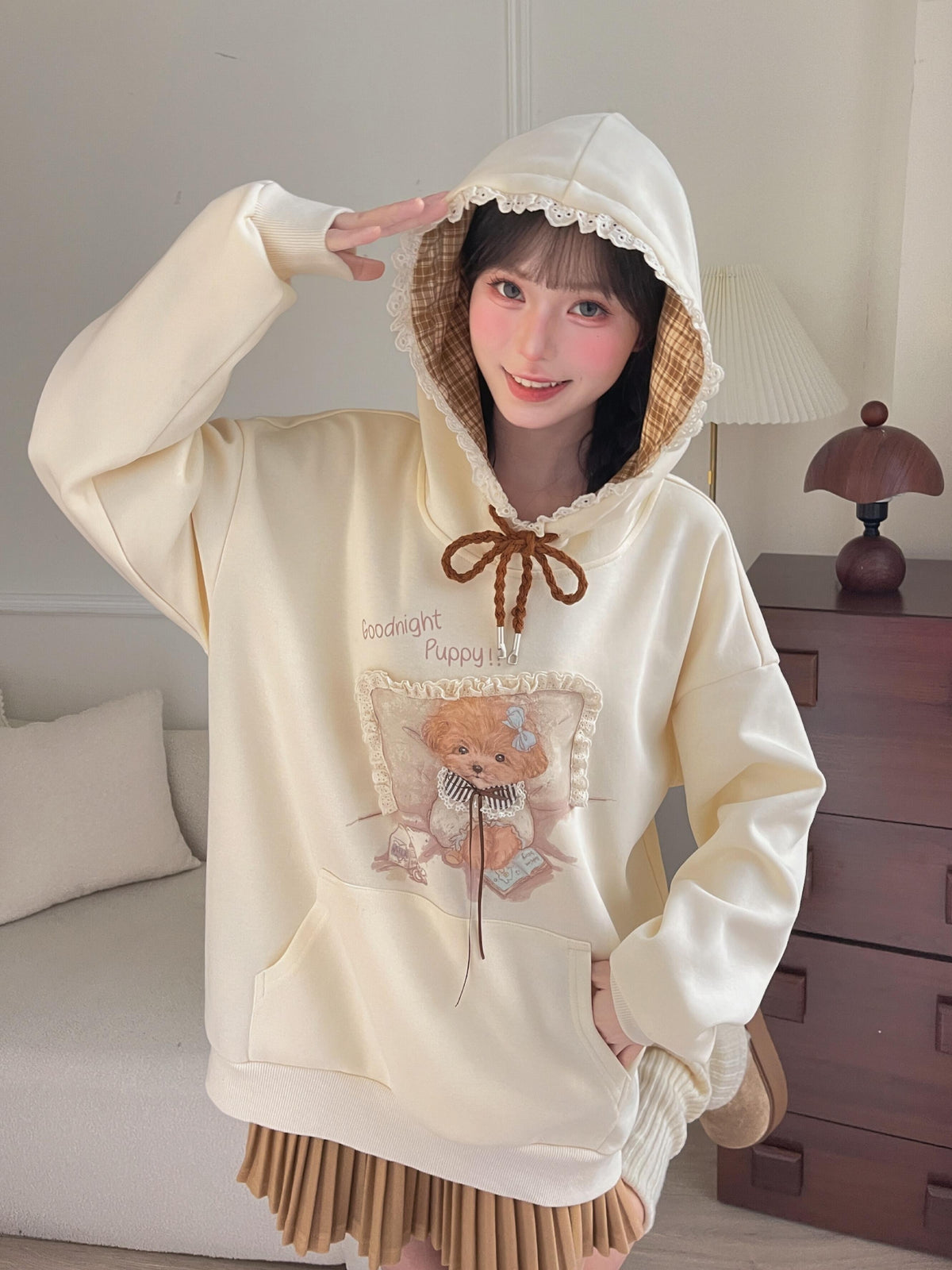 Goodnight Puppy Dream Hoodie-Tops-ntbhshop