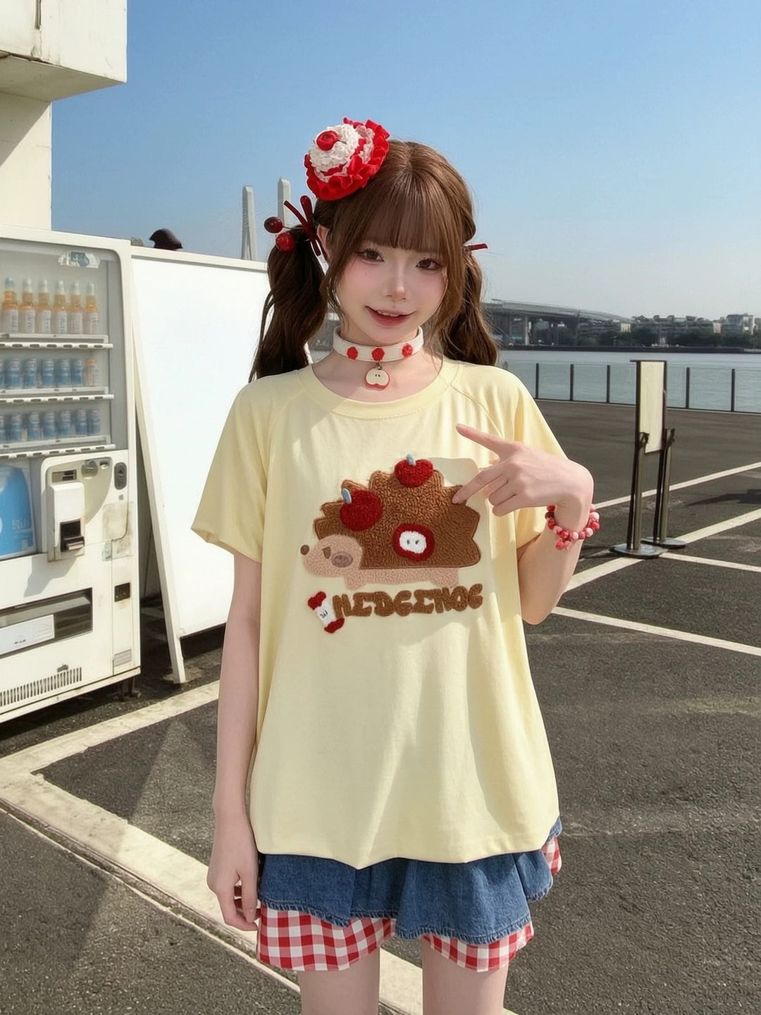 Apple Hedgehog Bubble Tee-Tops-ntbhshop