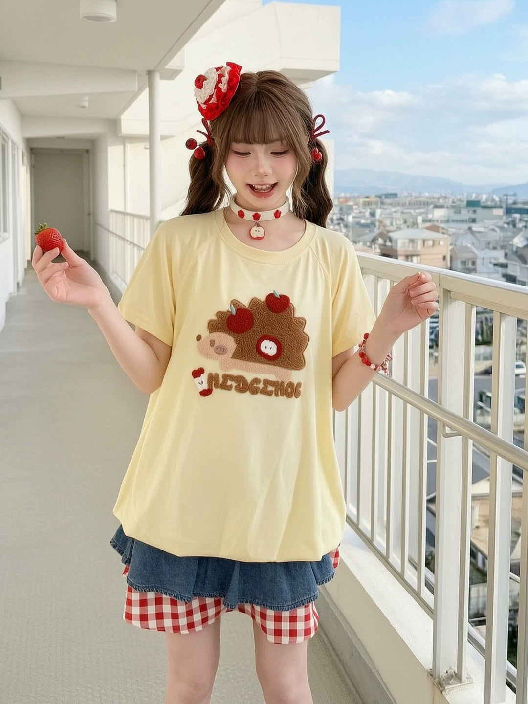 Apple Hedgehog Bubble Tee-Tops-ntbhshop