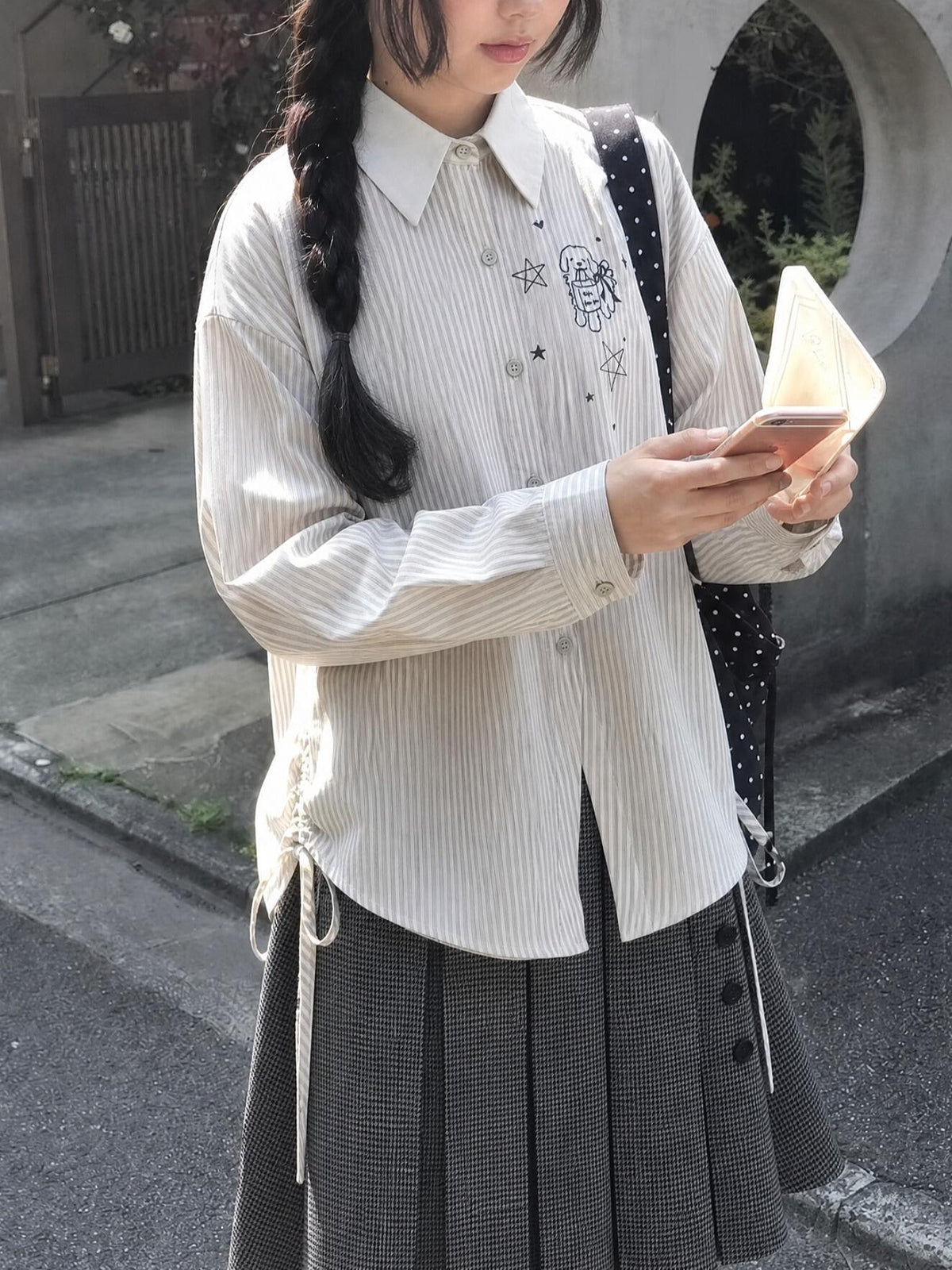 Puppy Stripey Cotton Shirt-Tops-ntbhshop
