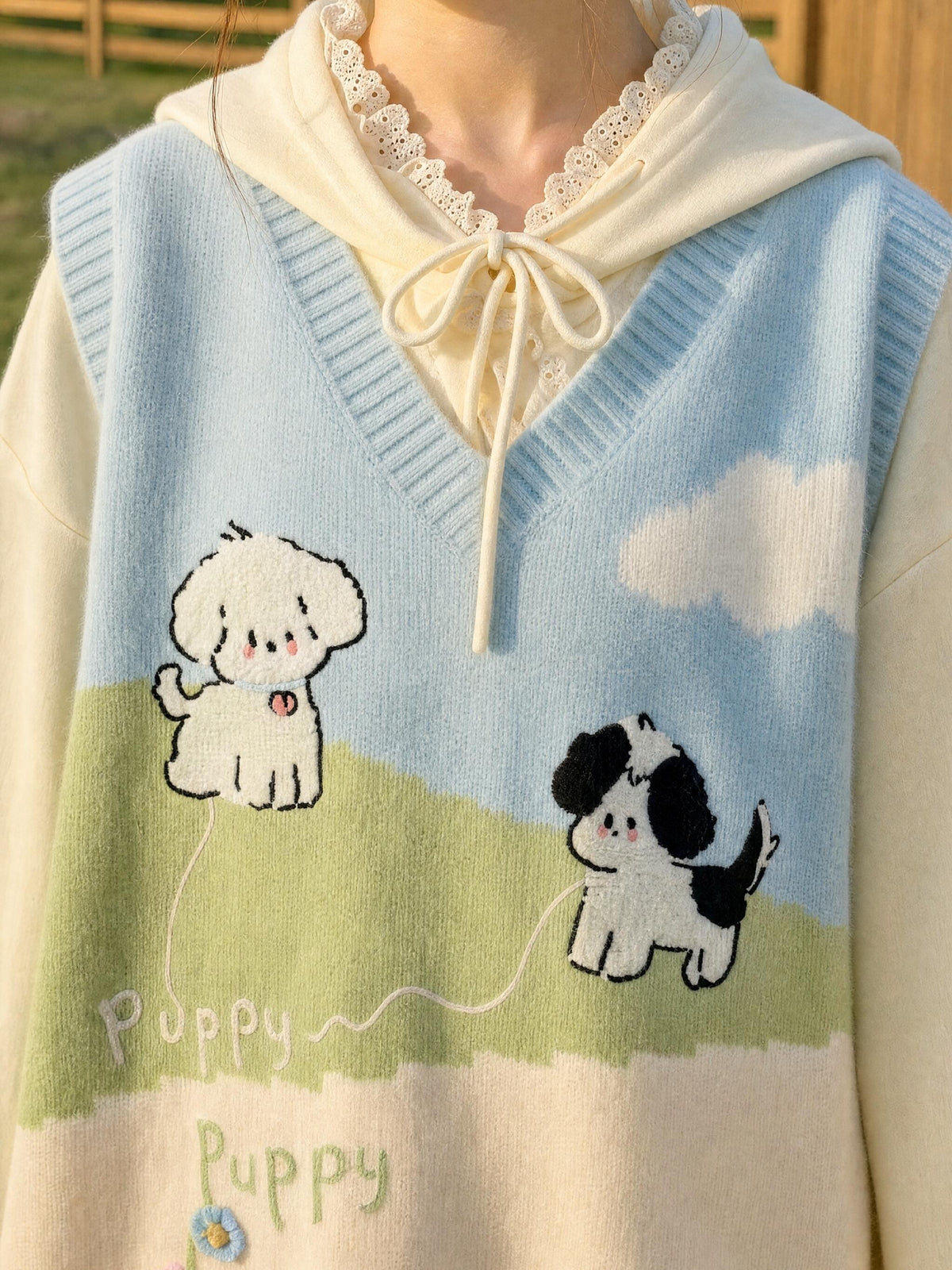 Puppy Parade Knit Vest-Outerwear-ntbhshop