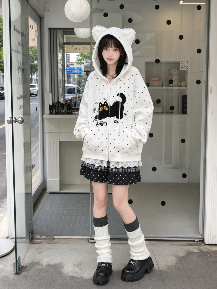 Angry Kitty Dottie Jacket-Outerwear-ntbhshop