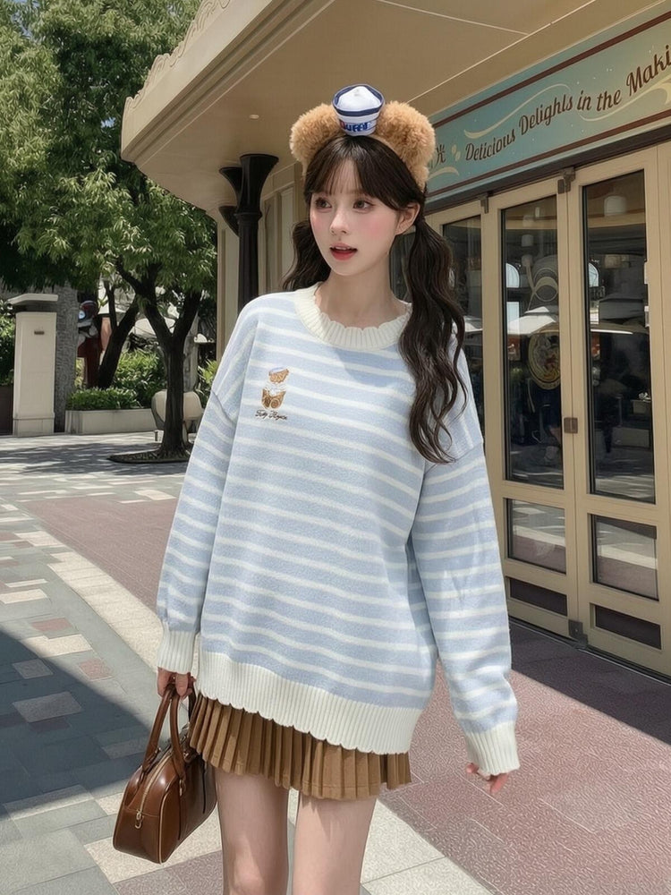Teddy Royale Stripe Knit Sweater-ntbhshop