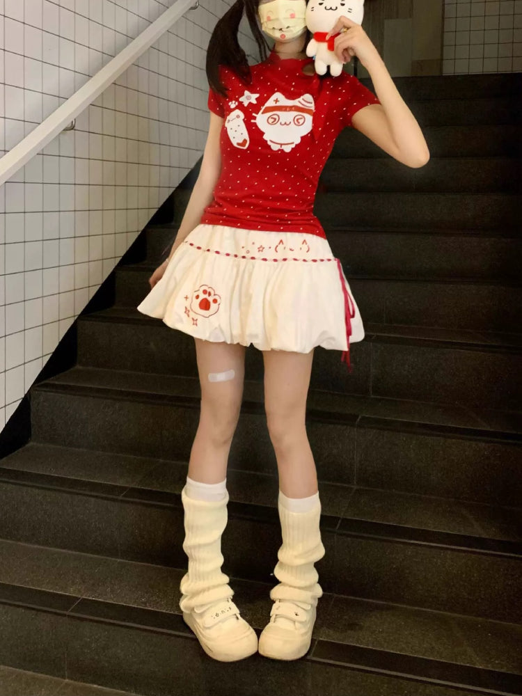 Pixie Meow Cowl Neck Tee-ntbhshop