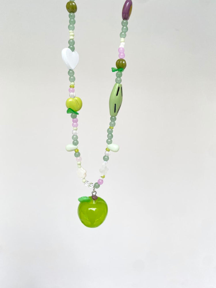 Green Apple Beaded Necklace-ntbhshop