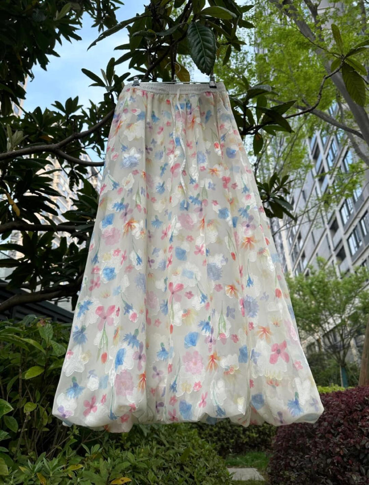 Garden Bloom Bubble Skirt-ntbhshop