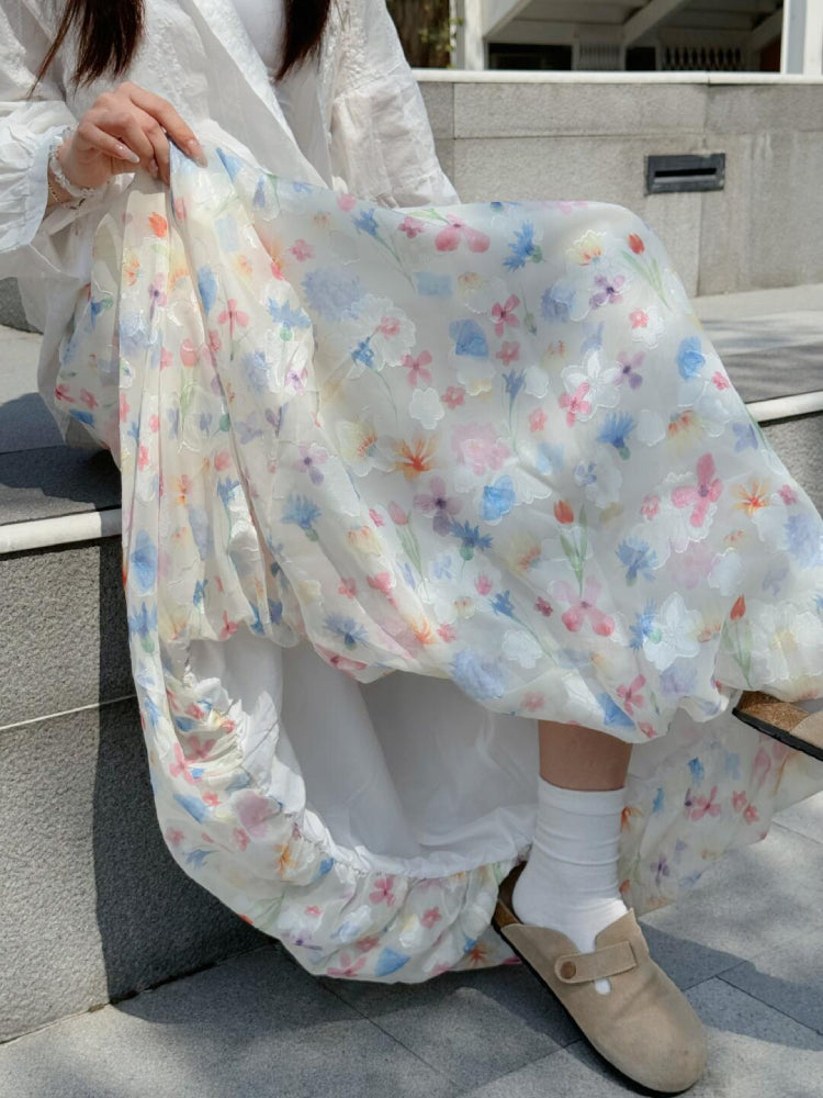 Garden Bloom Bubble Skirt-ntbhshop