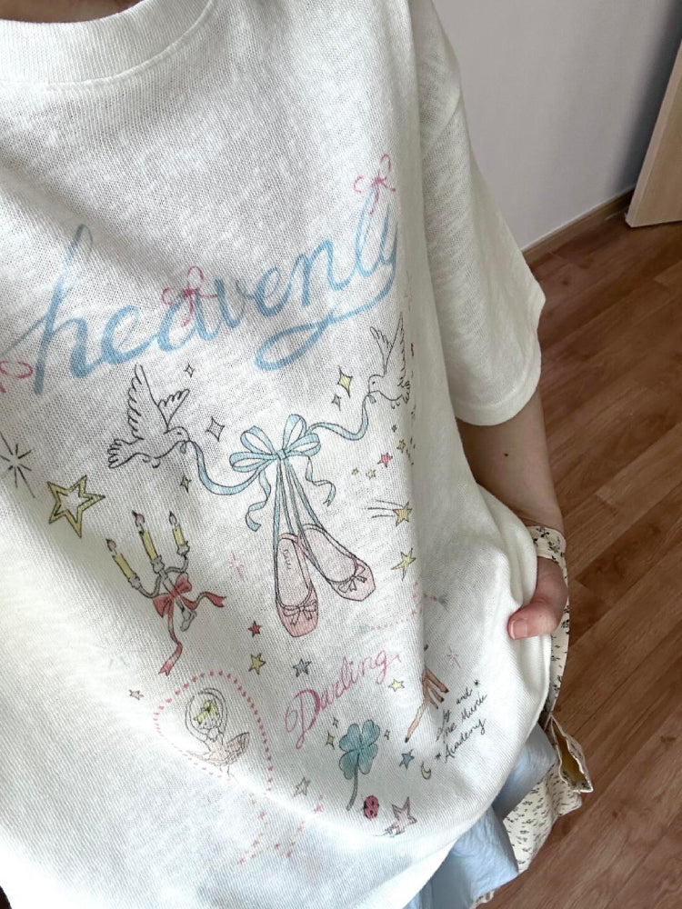 Ballet Waltz Sweet Coquette Printed Tee-ntbhshop