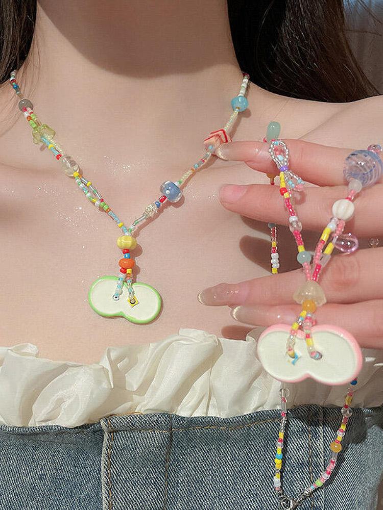 Apple Slice Beaded Necklaces-ntbhshop