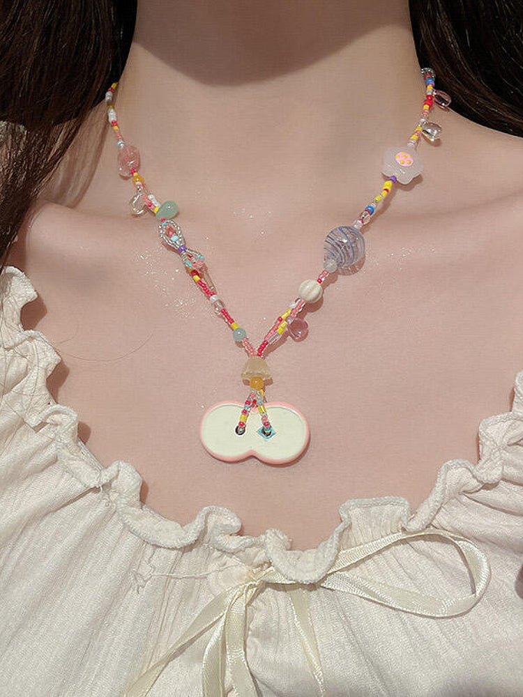 Apple Slice Beaded Necklaces-ntbhshop