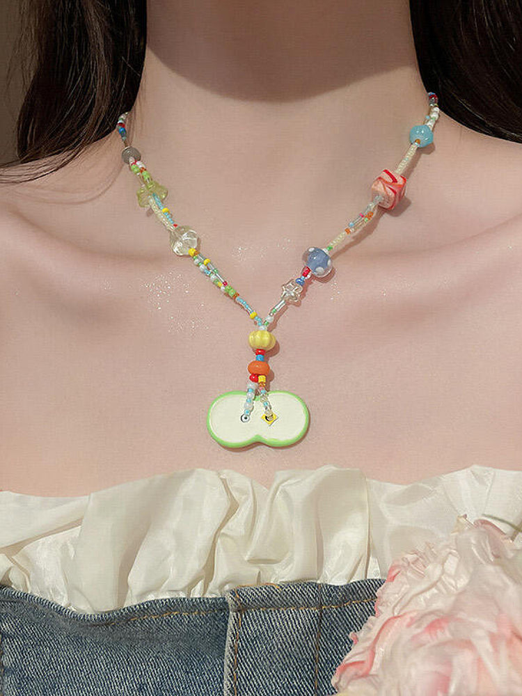 Apple Slice Beaded Necklaces-ntbhshop