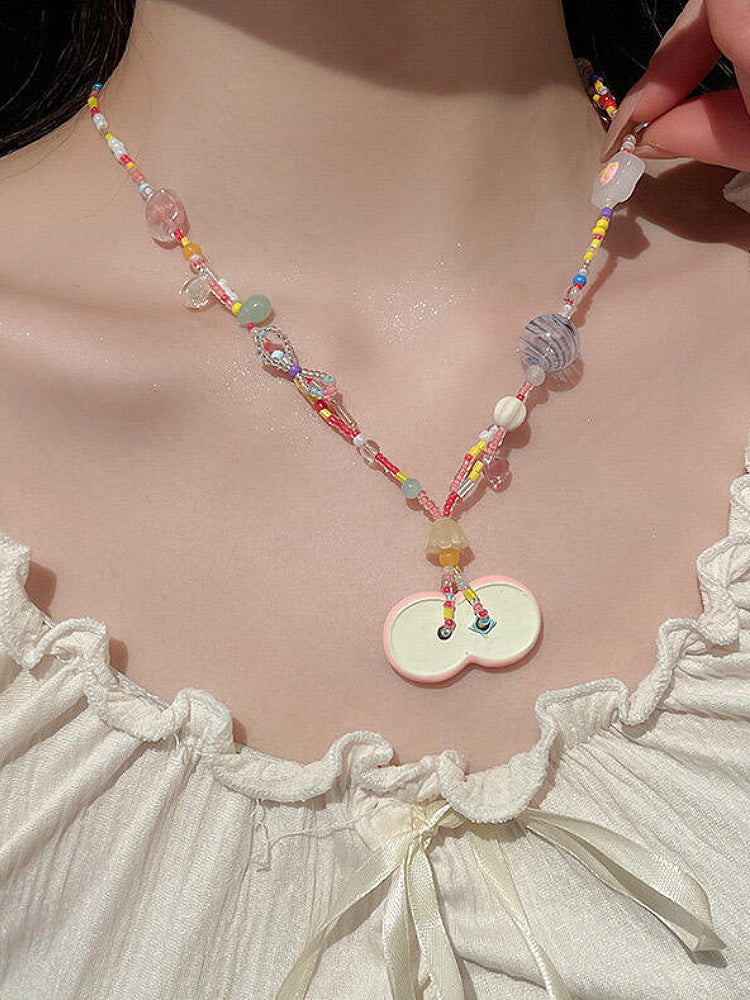 Apple Slice Beaded Necklaces-ntbhshop
