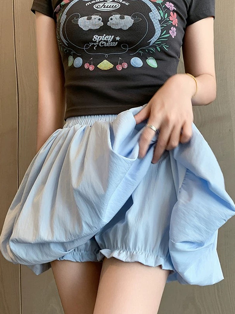 Pastel Bloom Puffy Skorts-ntbhshop