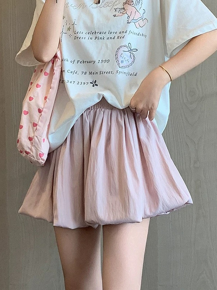 Pastel Bloom Puffy Skorts-ntbhshop