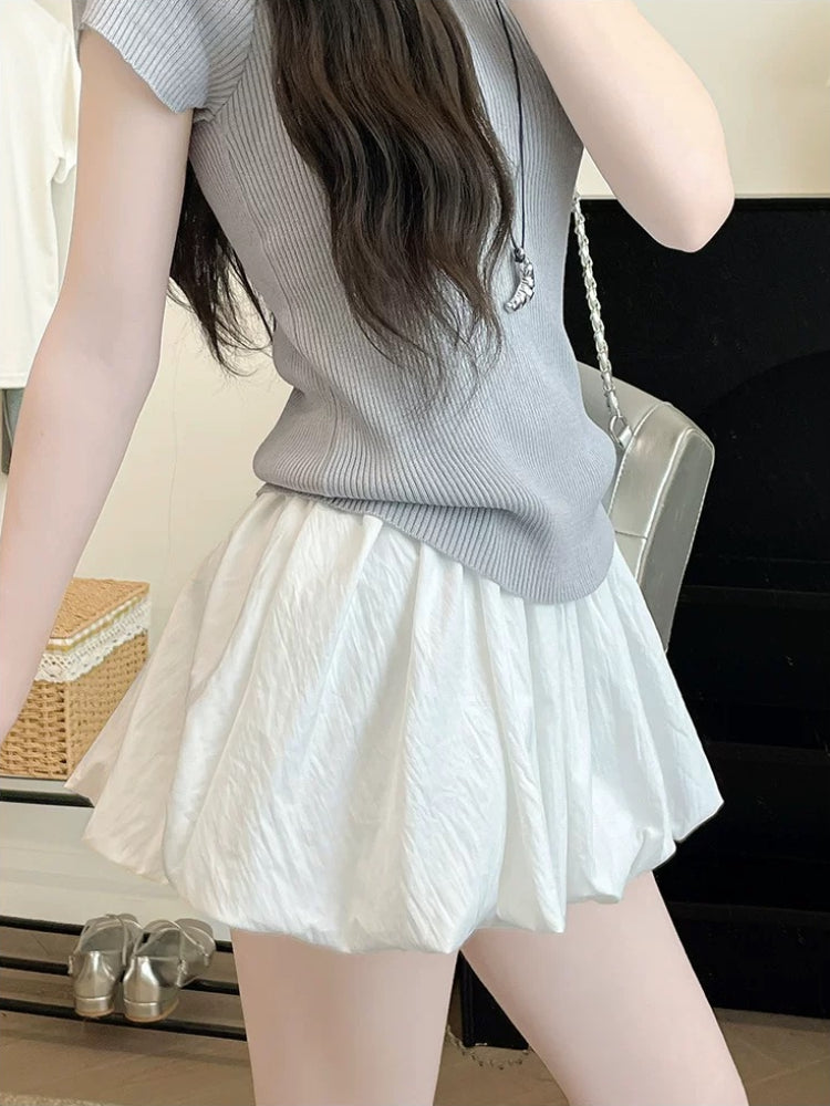 Pastel Bloom Puffy Skorts-ntbhshop