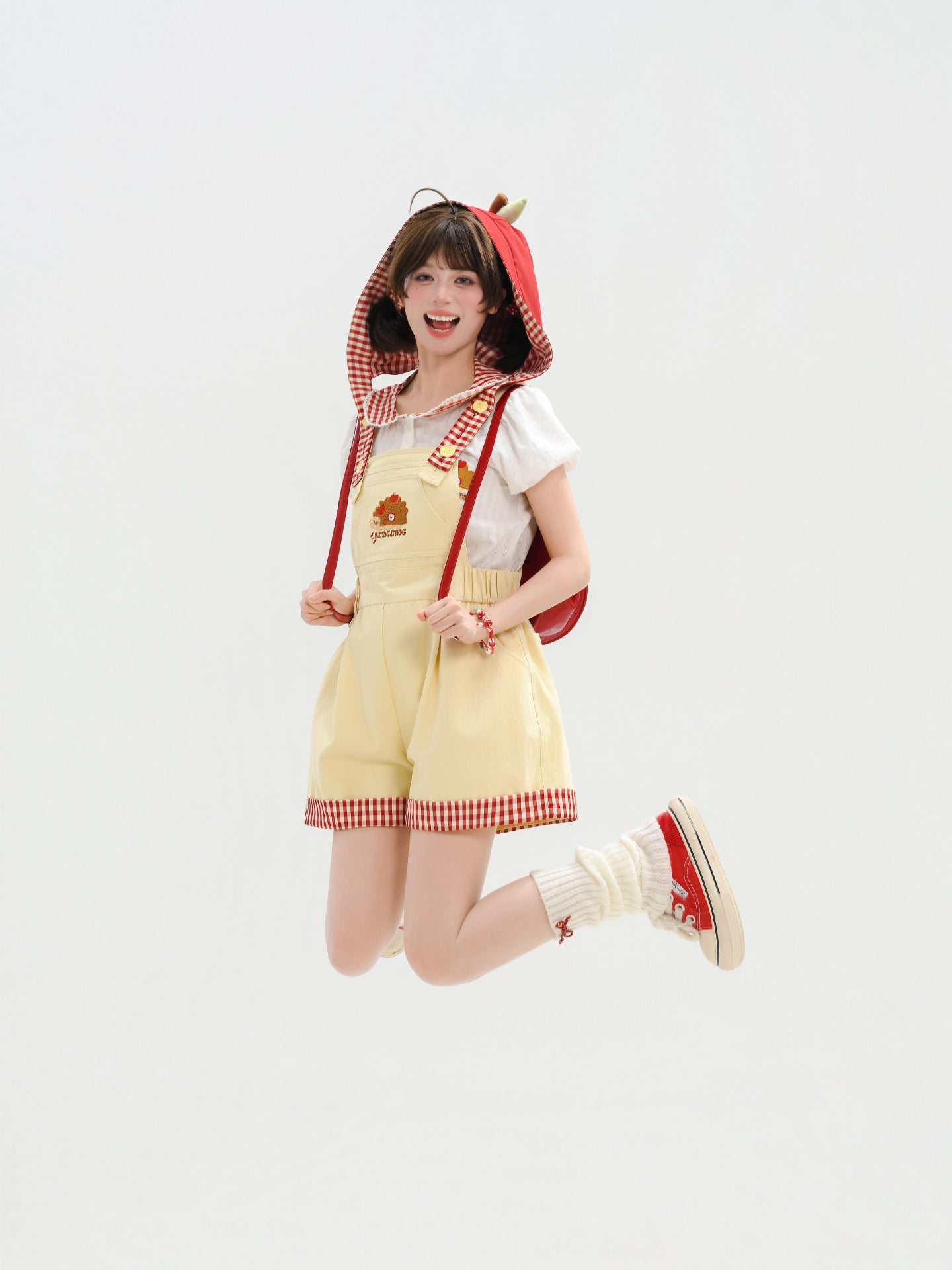 Apple Hedgehog Overall Shorts-Bottoms-ntbhshop