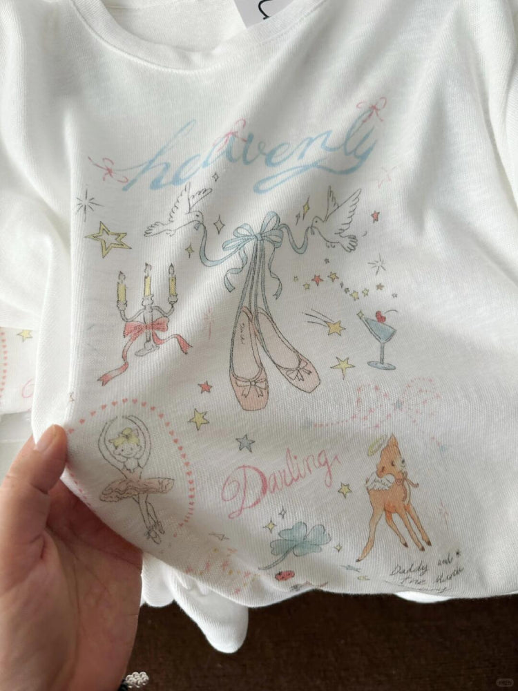 Ballet Waltz Sweet Coquette Printed Tee-ntbhshop
