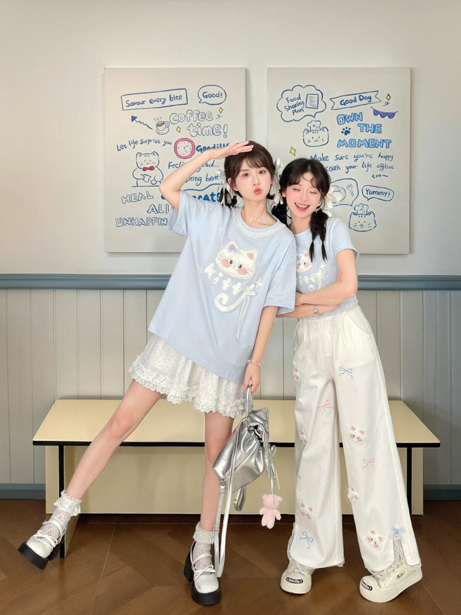 Cloud Kitten Crop Tops & Tees-Tops-ntbhshop