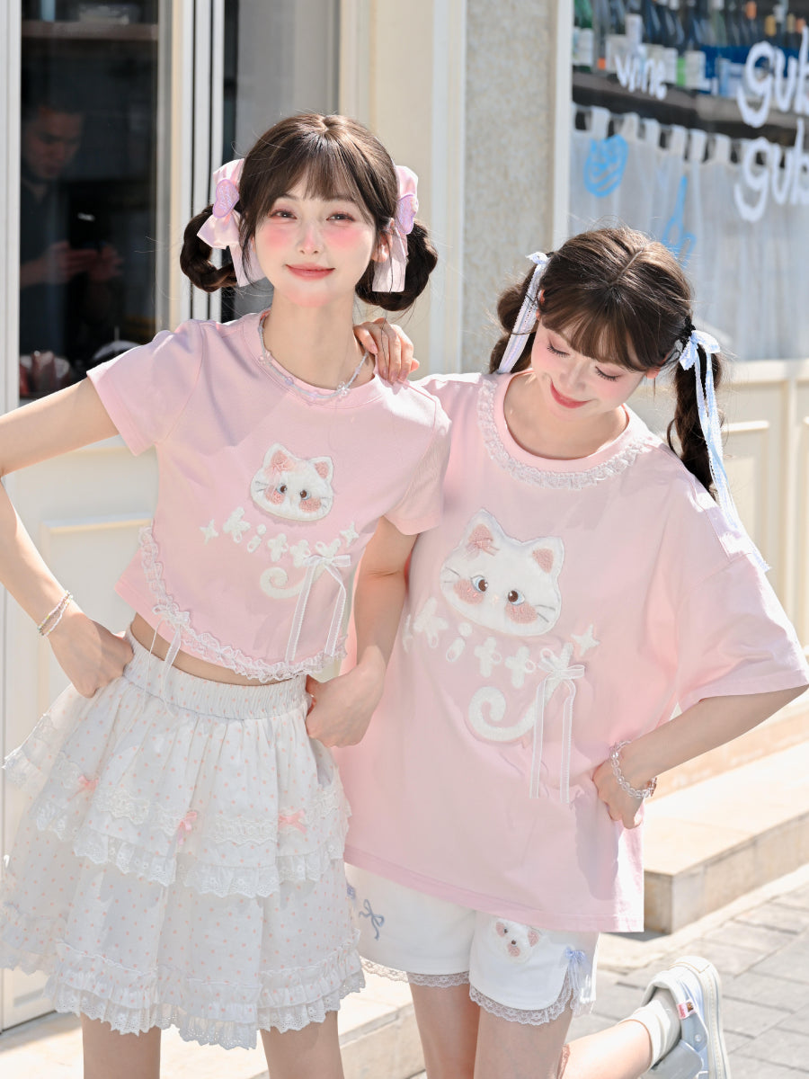 Cloud Kitten Crop Tops & Tees-Tops-ntbhshop