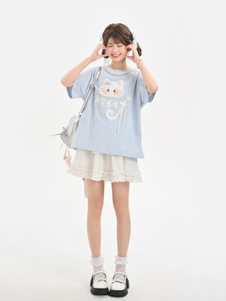 Cloud Kitten Crop Tops & Tees-Tops-ntbhshop