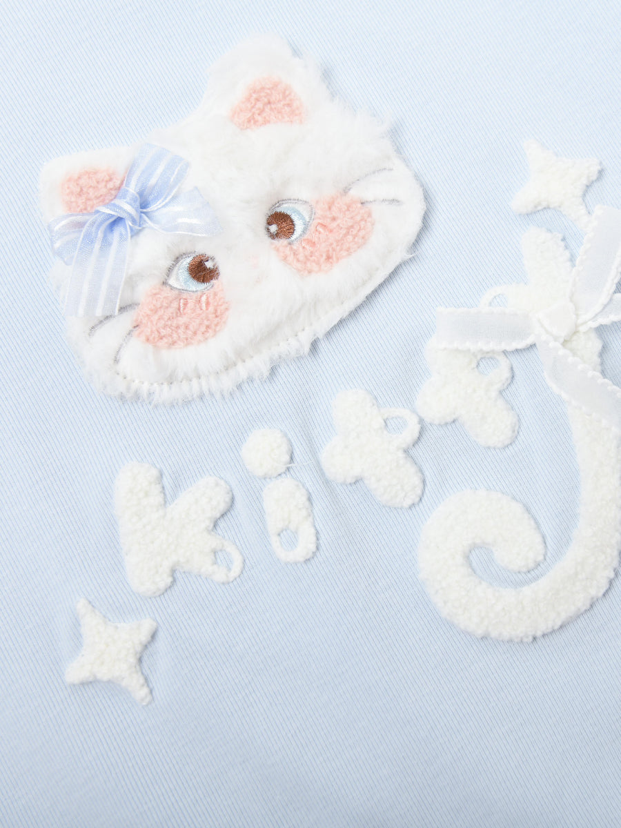Cloud Kitten Crop Tops & Tees-Tops-ntbhshop