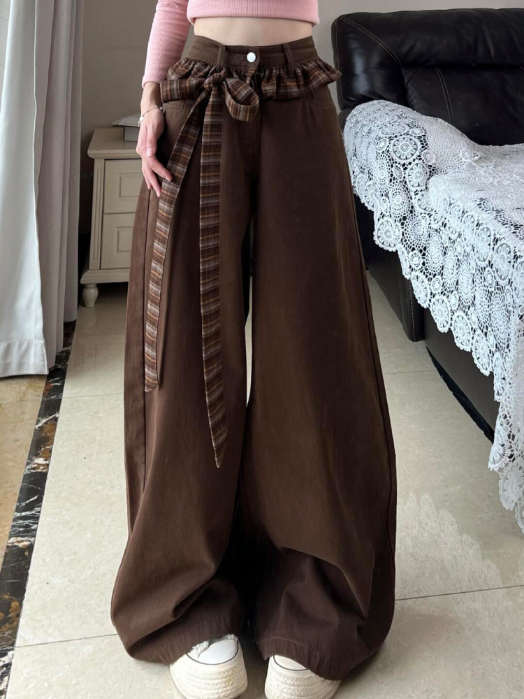 Chestnut Harvest Plaid Waist Jeans-ntbhshop