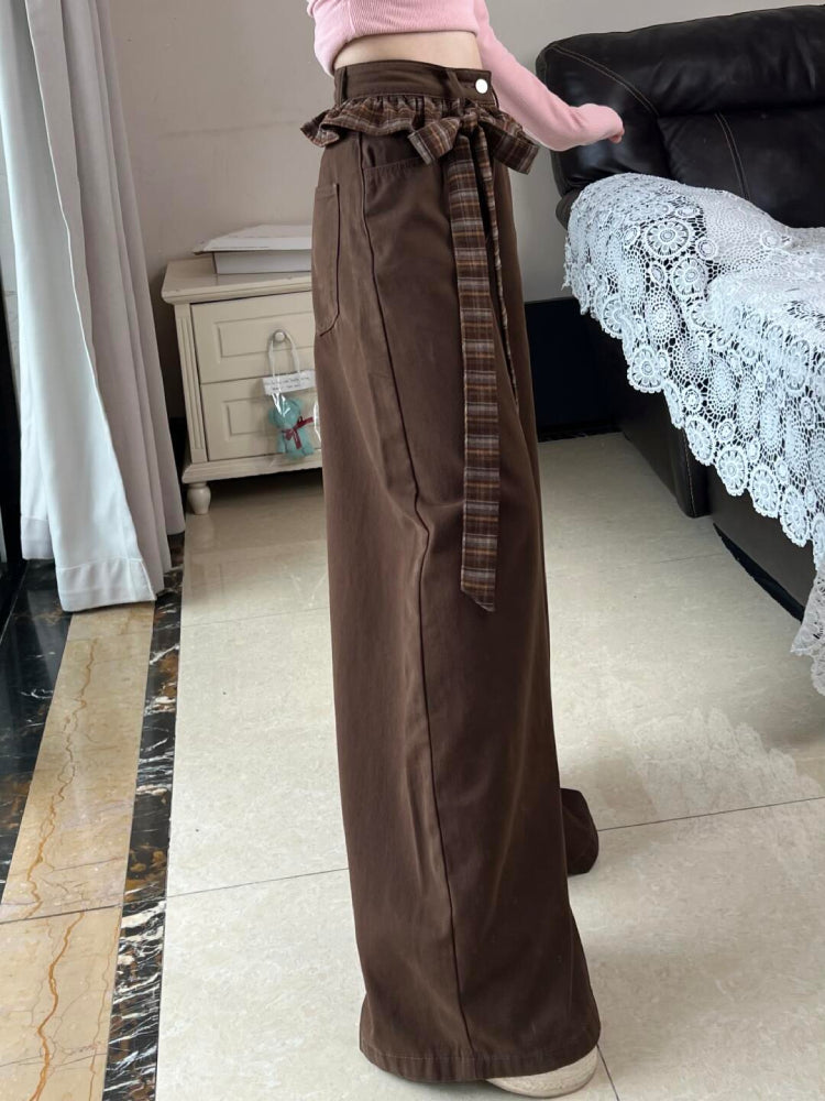 Chestnut Harvest Plaid Waist Jeans-ntbhshop