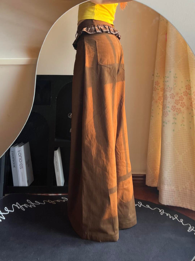 Chestnut Harvest Plaid Waist Jeans-ntbhshop