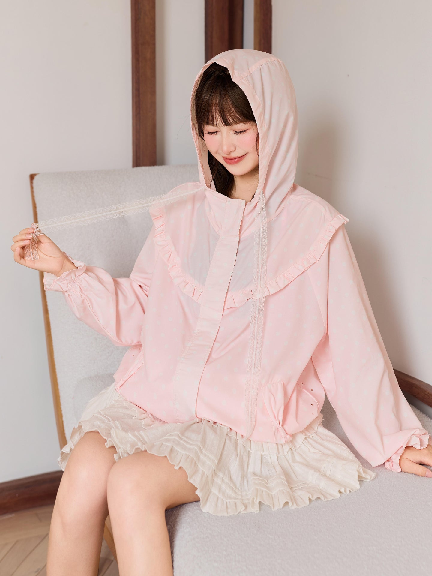 Strawberry Milk Dot Sun Jacket-Outerwear-ntbhshop