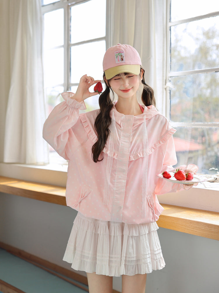 Strawberry Milk Dot Sun Jacket-Outerwear-ntbhshop