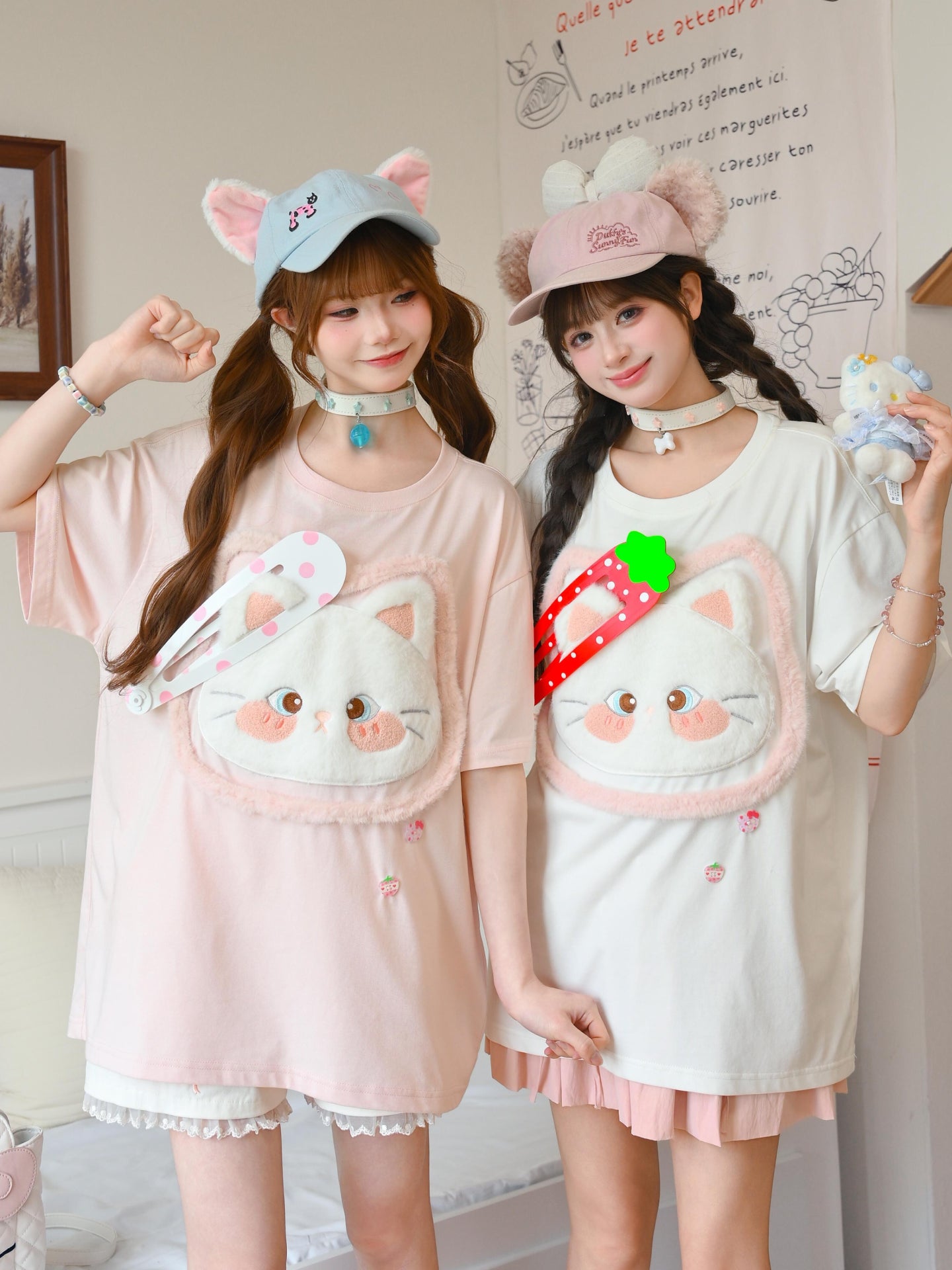Cloud Kitten Hairpin Tees-Tops-ntbhshop