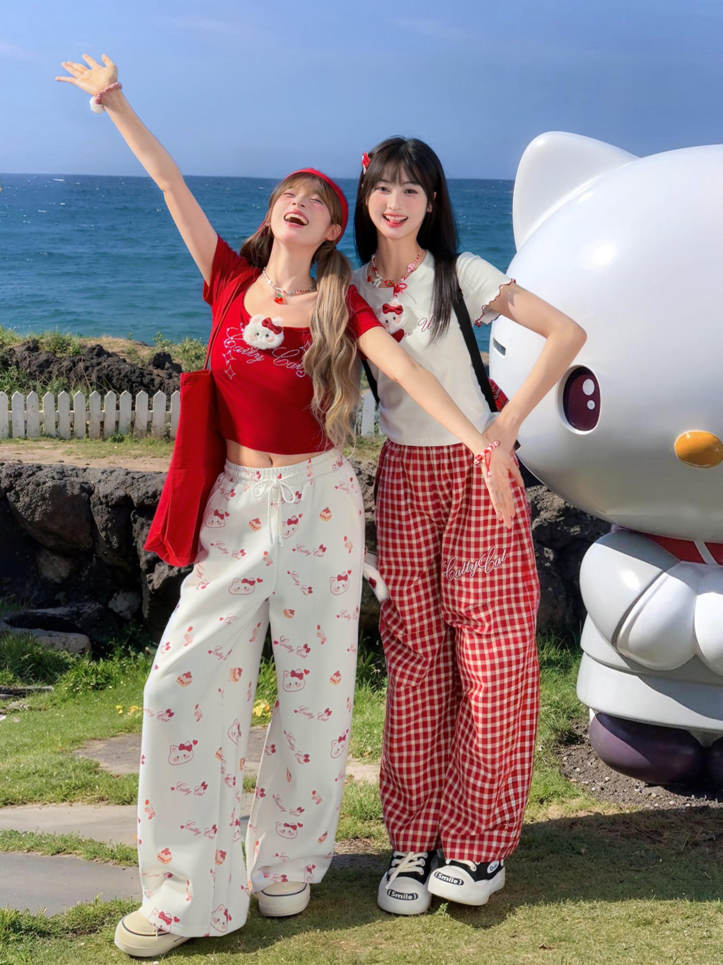 Cherry Kitty Crop Tops-Tops-ntbhshop