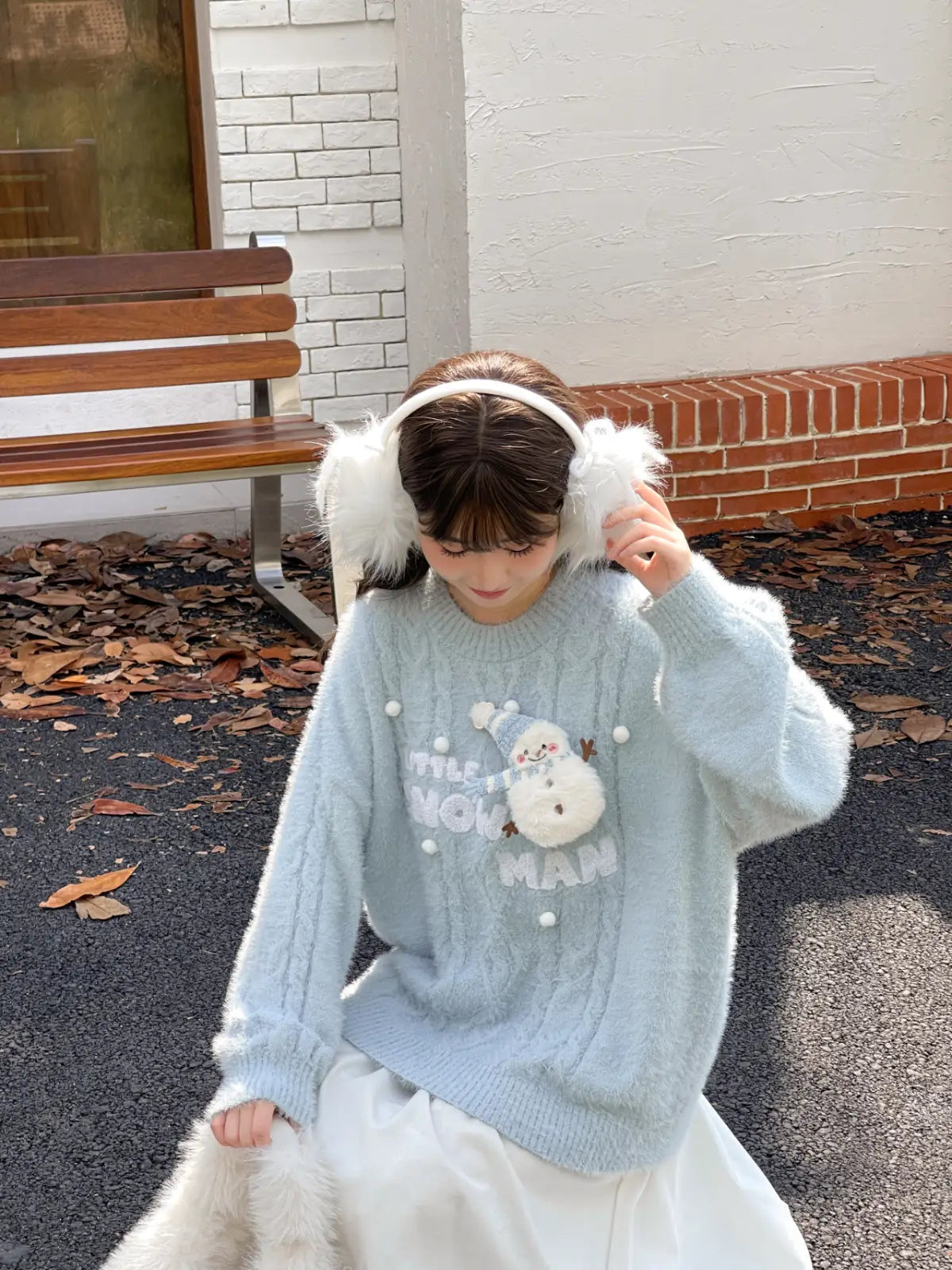 Little Snowman Knit Pullover Sweater-ntbhshop