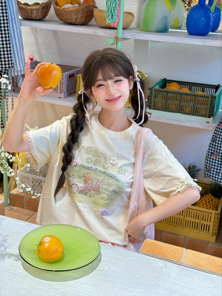 Dream of Bear Ruffle Tee-Tops-ntbhshop