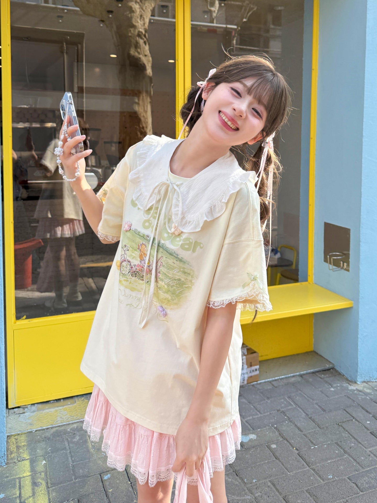 Dream of Bear Ruffle Tee-Tops-ntbhshop