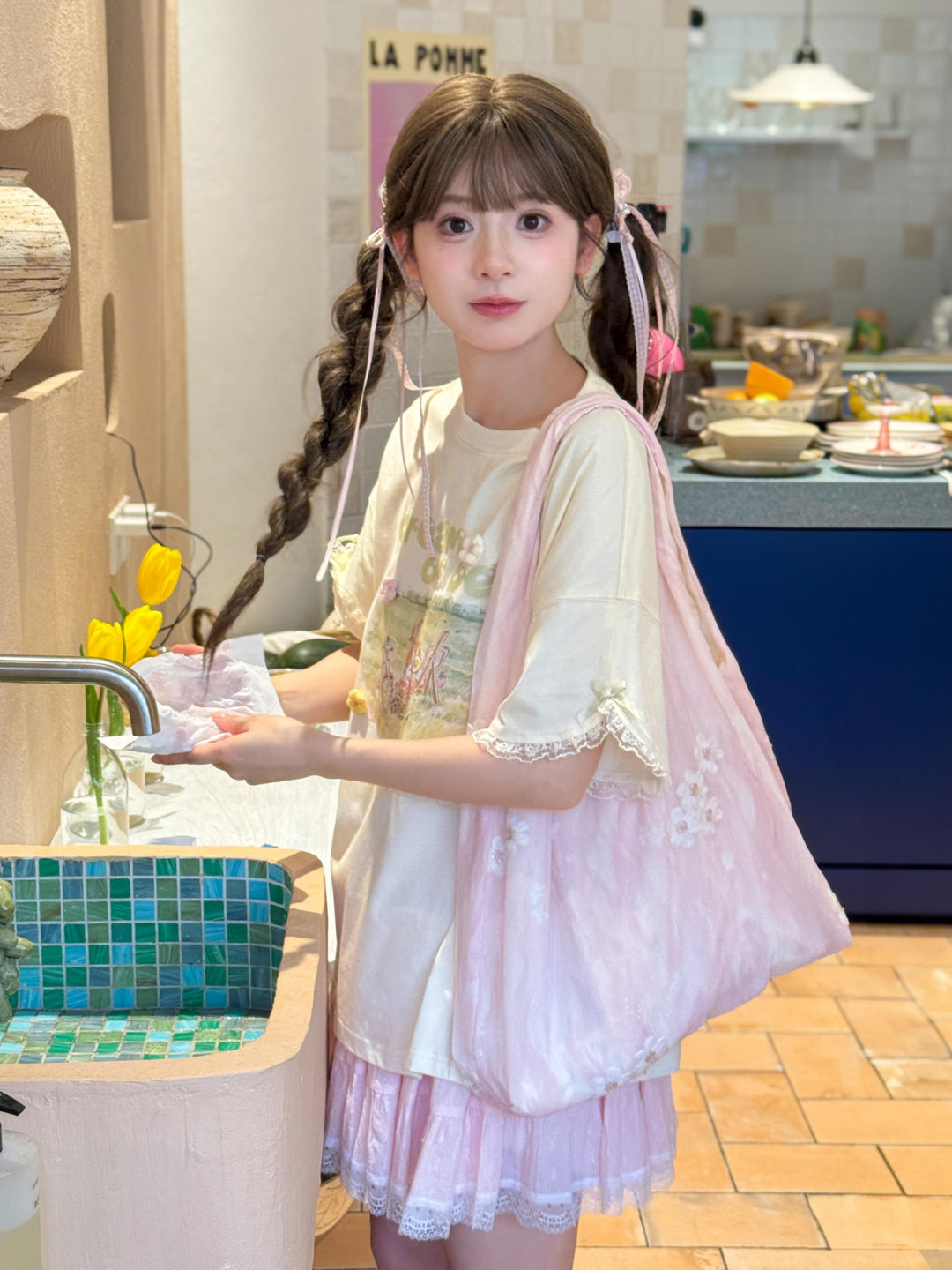 Dream of Bear Ruffle Tee-Tops-ntbhshop