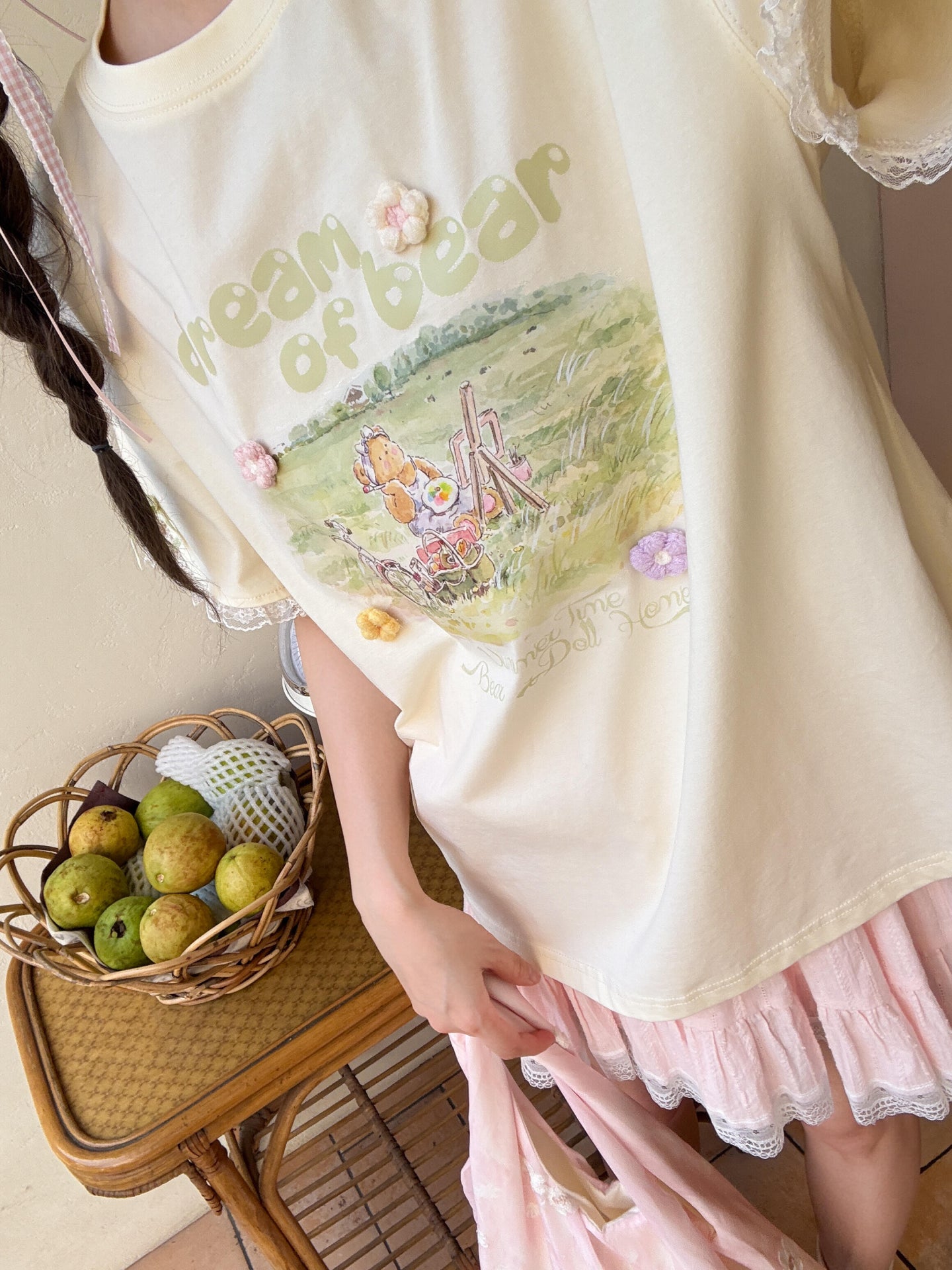 Dream of Bear Ruffle Tee-Tops-ntbhshop