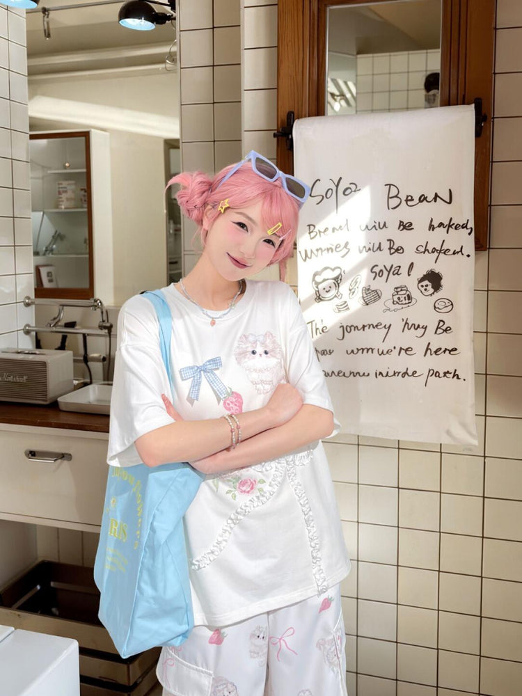 Strawberry Kitty Crop Top & Tee-Tops-ntbhshop
