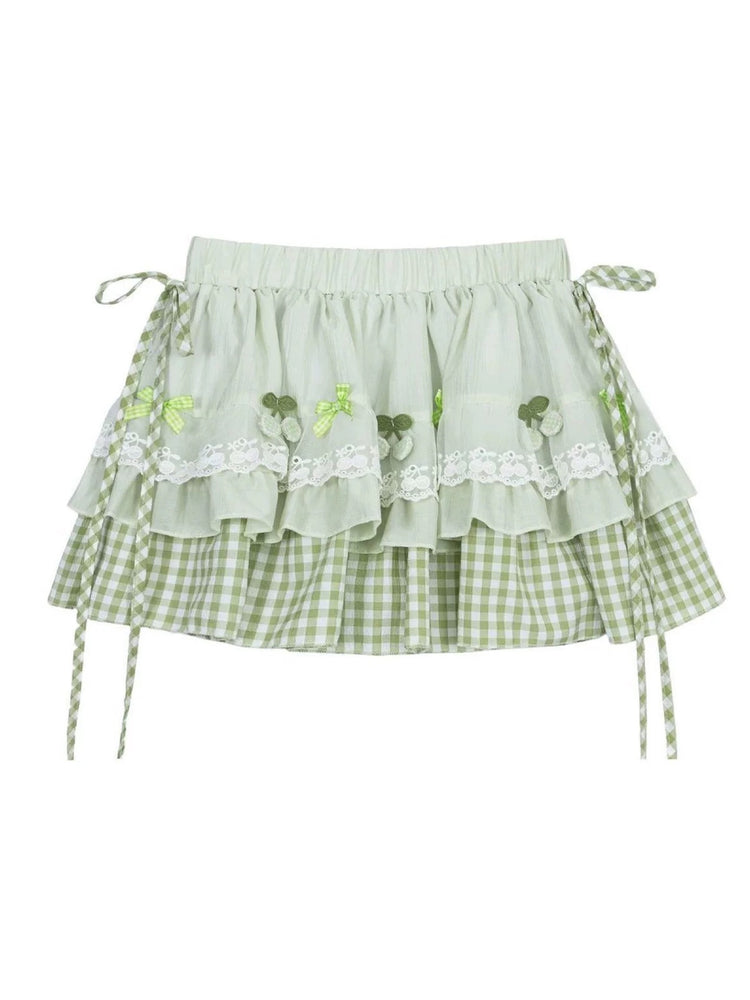 Cherry Soda Gingham Skirts-Bottoms-ntbhshop