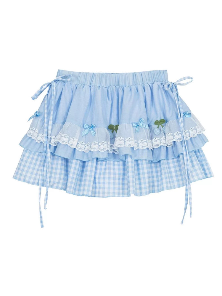 Cherry Soda Gingham Skirts-Bottoms-ntbhshop