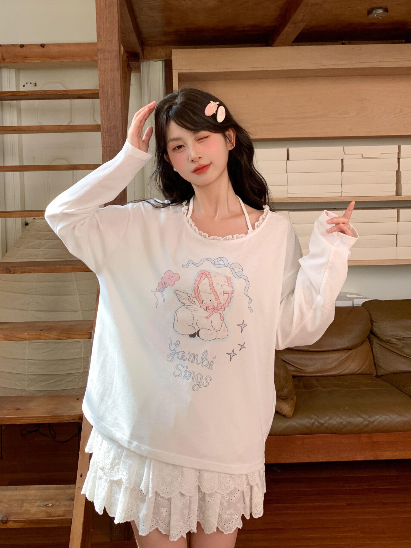Angel Lamb Halter Tee-Tops-ntbhshop