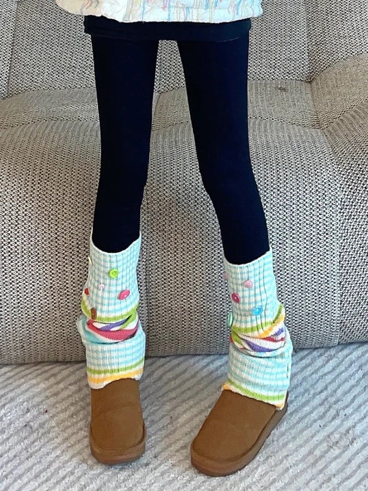 Button Pop Dopamine Leg Warmers-ntbhshop