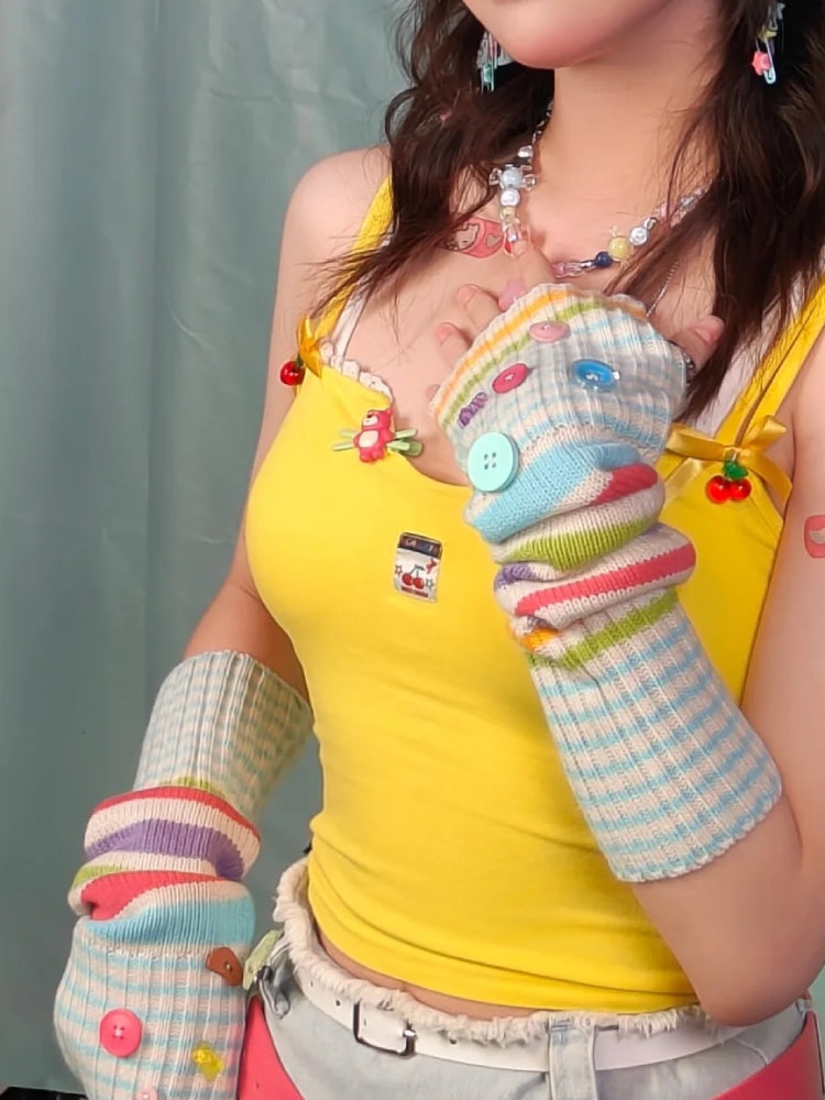 Button Pop Dopamine Arm Warmers-ntbhshop